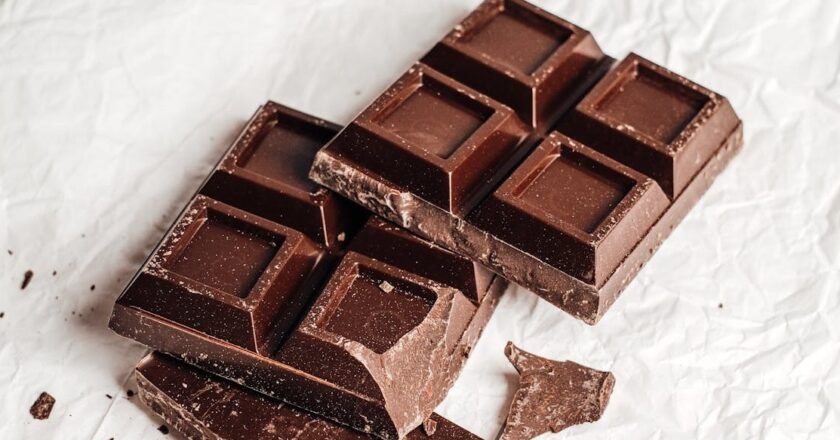 Where is a baby vomiting blood after eating expired chocolate?