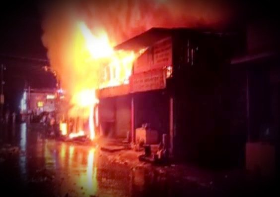 Six shops were gutted in a massive fire in Cooch Behar