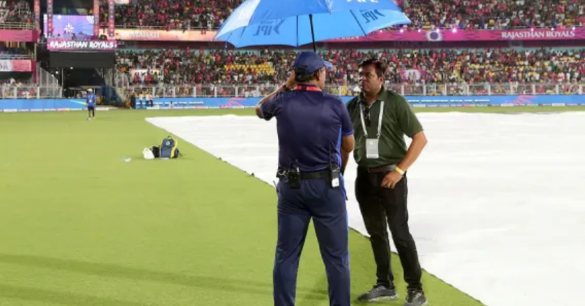 Due to rain in Guwahati the last league stage match of IPL 2024 between RR and KKR got washed out