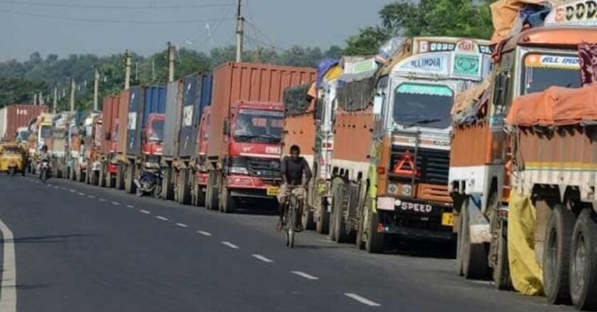 Meghalaya Police intercepted and detained 15 overloaded Bhutanese trucks