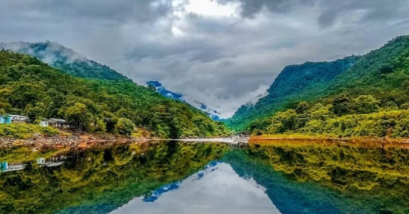 Jagubura Lake appears as an ecotourism attraction along the Assam-Meghalaya border