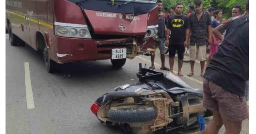 Motorcyclist dies after colliding with bus fuel tank in Nongpoh