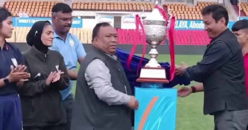 International tri-nation women football championship trophy revealed in Shillong