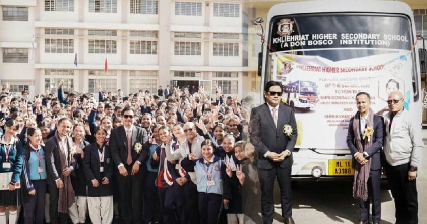 Meghalaya CM hands over school bus to Khliehriat HS School