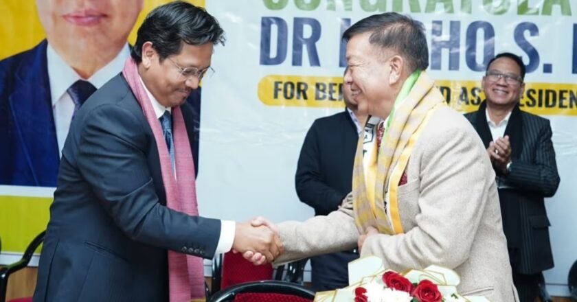 CM Conrad felicitated newly appointed NPP Manipur state president