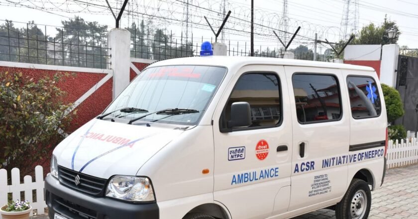 NEEPCO donates ambulance to Dorbar Shnong, Laitkor