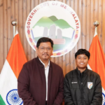 Meghalaya CM felicitates woman fotballer Sanfida Nongrum