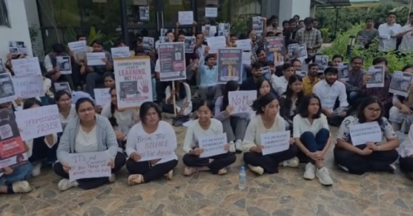 CAU Umiam students stage protest against professor on alleged misconduct case