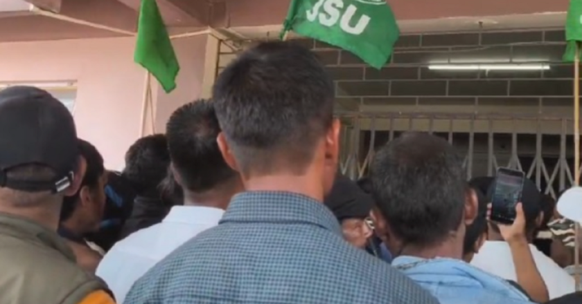 JSU, JNC protesters storm DC office in Khliehriat against Shree Cement project