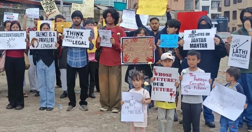 Shillong students hold demonstartion acroos the city in solidarity with Janatar Mantar protests