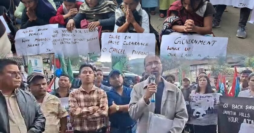 JNC and JSU Lead Demonstration Against Limestone Mining in Meghalaya