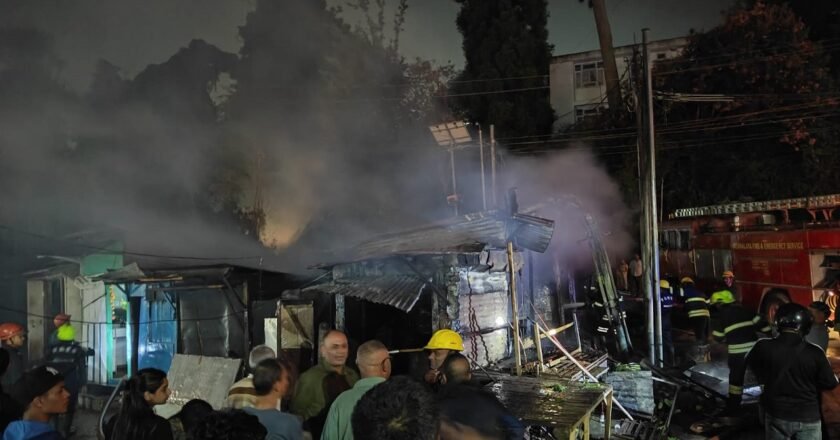 Fire damages 7 wooden shops at Last Stop in Laban; probe on