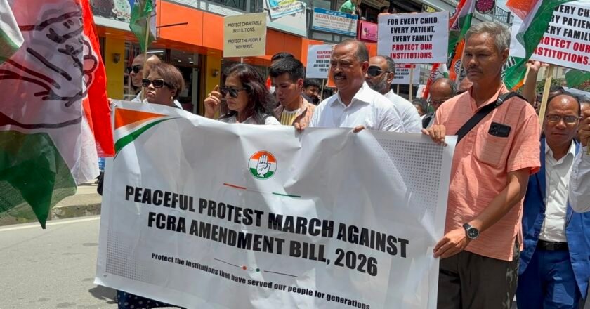 Meghalaya Congress holds peaceful protest march against proposed FCRA Amendment Bill