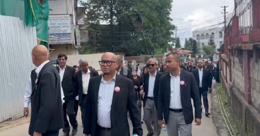 Shillong Bar Association, Meghalaya Bar Association take out rally in Shillong demanding removal of Meghalaya High Court AG